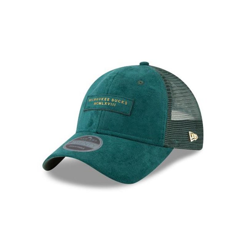 NBA Milwaukee Bucks Trucker 9Twenty Adjustable (WPA6540) - Green New Era Caps